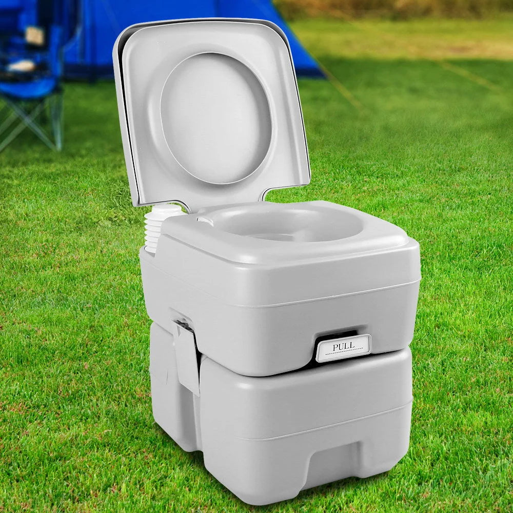 Portable Camping Toilet 20L Grey - Outdoor