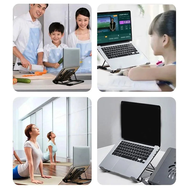Portable Foldable Laptop Stand with Adjustable Fan