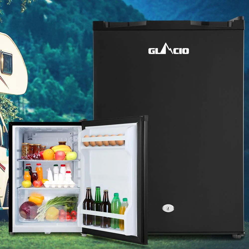 Black 80l 12v fridge bar freezer with cooler upright car camping