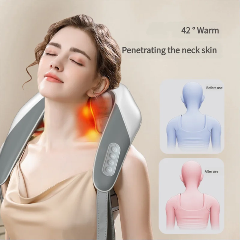 Portable Shiatsu Neck and Shoulder Massager with Heat
