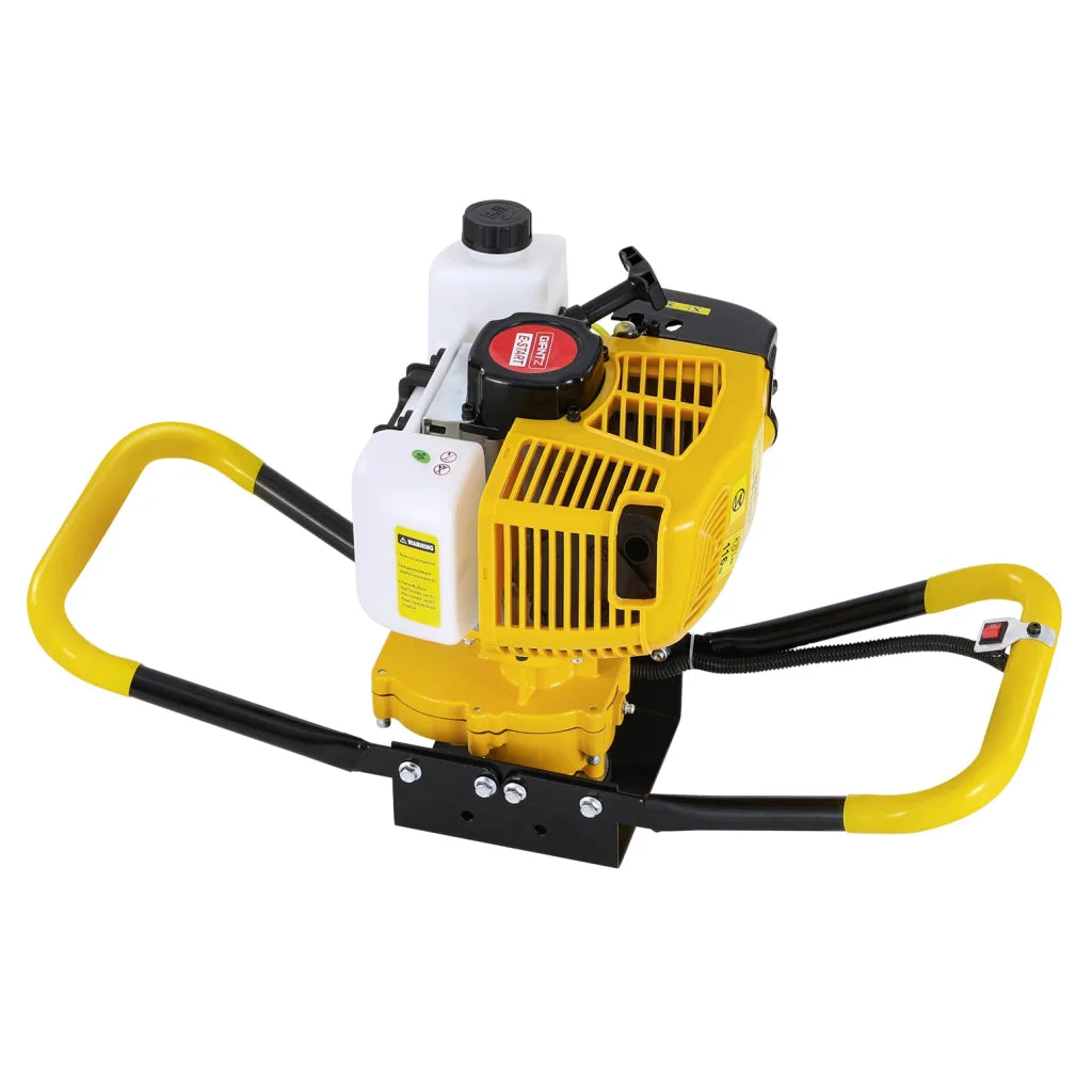 Post Hole Digger Motor 74CC Petrol Engine - Yellow - Tools