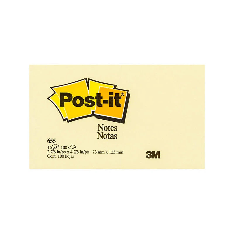 Post-It Notes Box of 12 - 655 Yellow 73x123