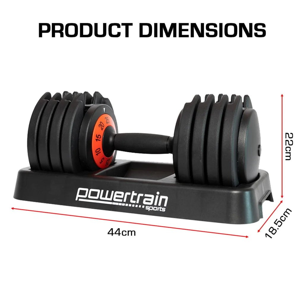 Powertrain GEN2 Pro Adjustable Dumbbell Set - 50kg - Sports