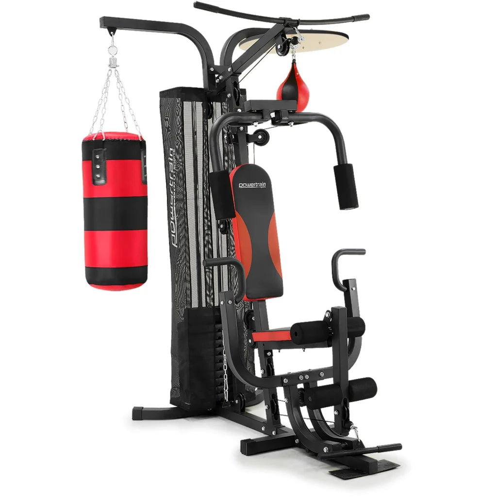 Powertrain Home Gym Multi Station with Boxing Punching Bag