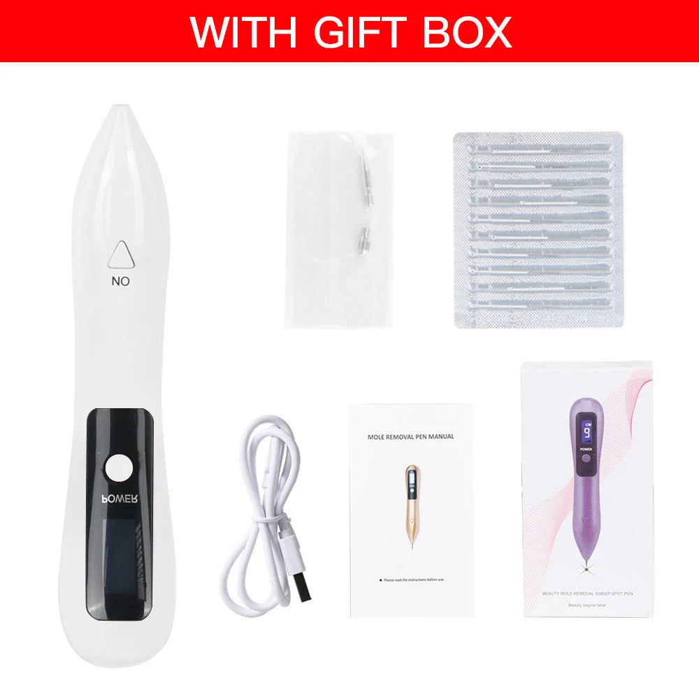 Skin Tags Removal Pen Mole Removal Pen, 9 Strengths, FDA Approved Electric Removal Pen For Moles Warts Tattoos And Age Spots On Face Hands And Body Red