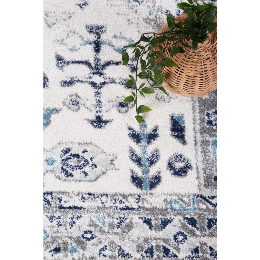 Provence PROV14 Cream/Grey Rug - 240x330 - Home & Garden