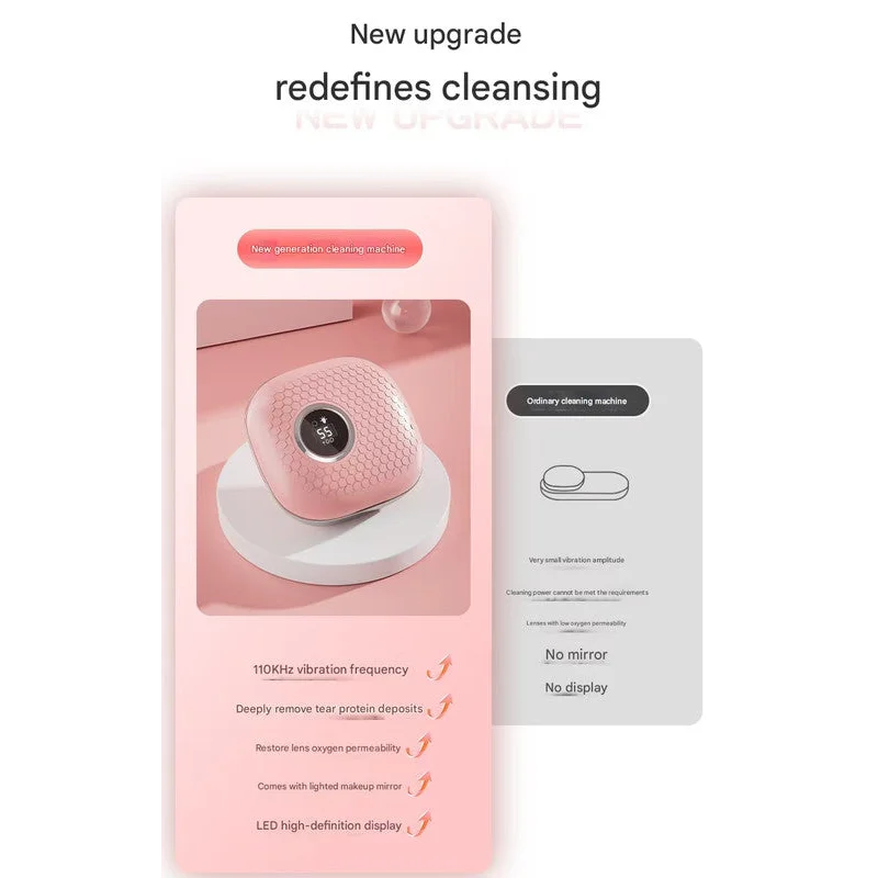 Purple Portable Ultrasonic Contact Lens Cleaner - Automatic