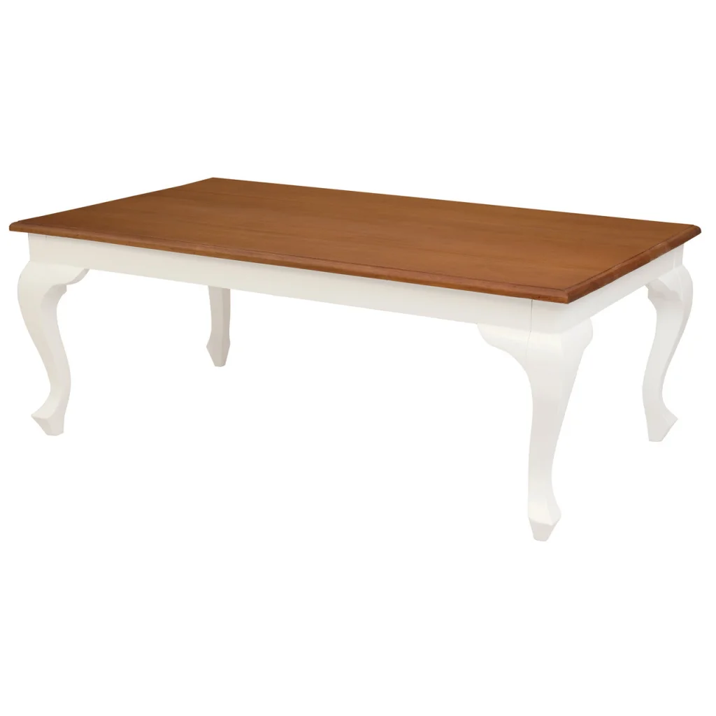 Queen Anne Coffee Table 120 x 70 cm - White Caramel