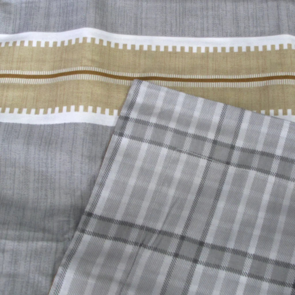 Quilt Cover Set 300TC Theodore Grey Reversible Cotton