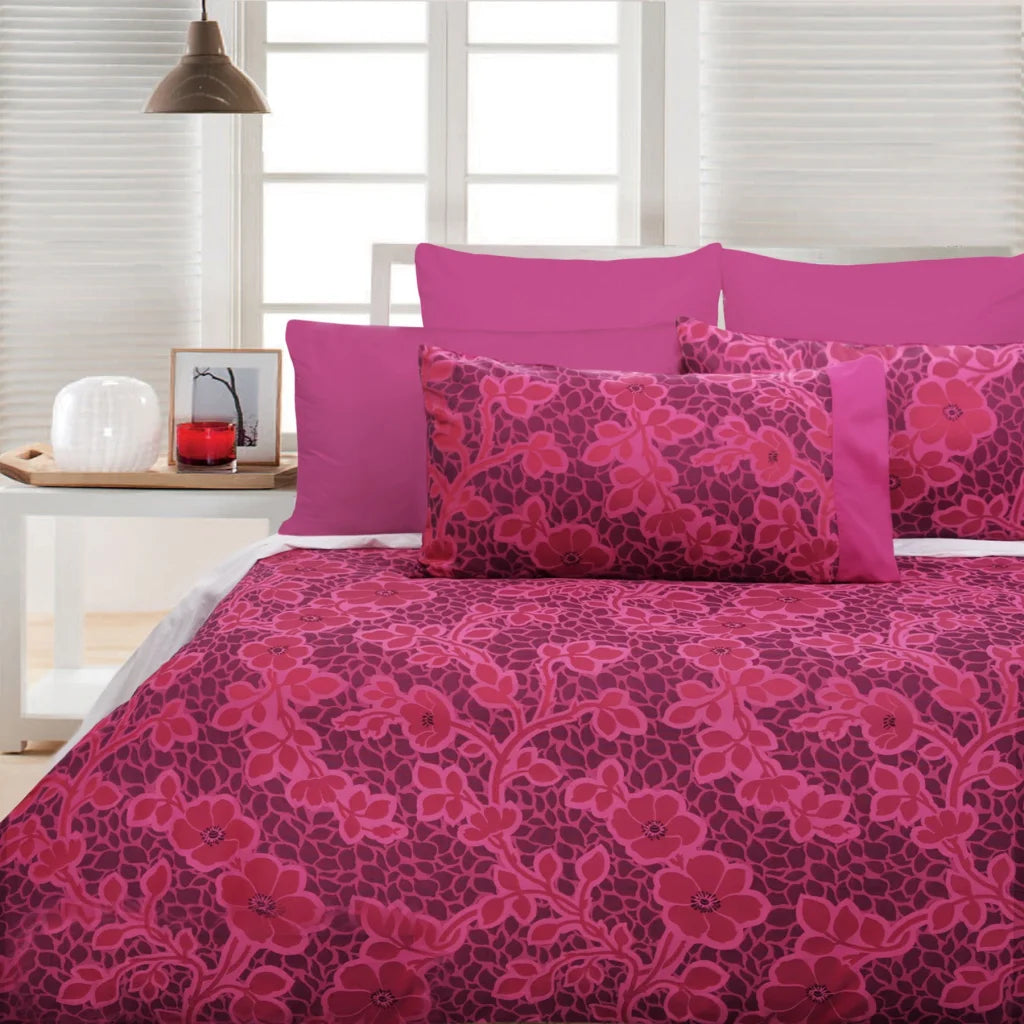 Quilt Cover Set Accessorize Emma Pink - Queen - Home &