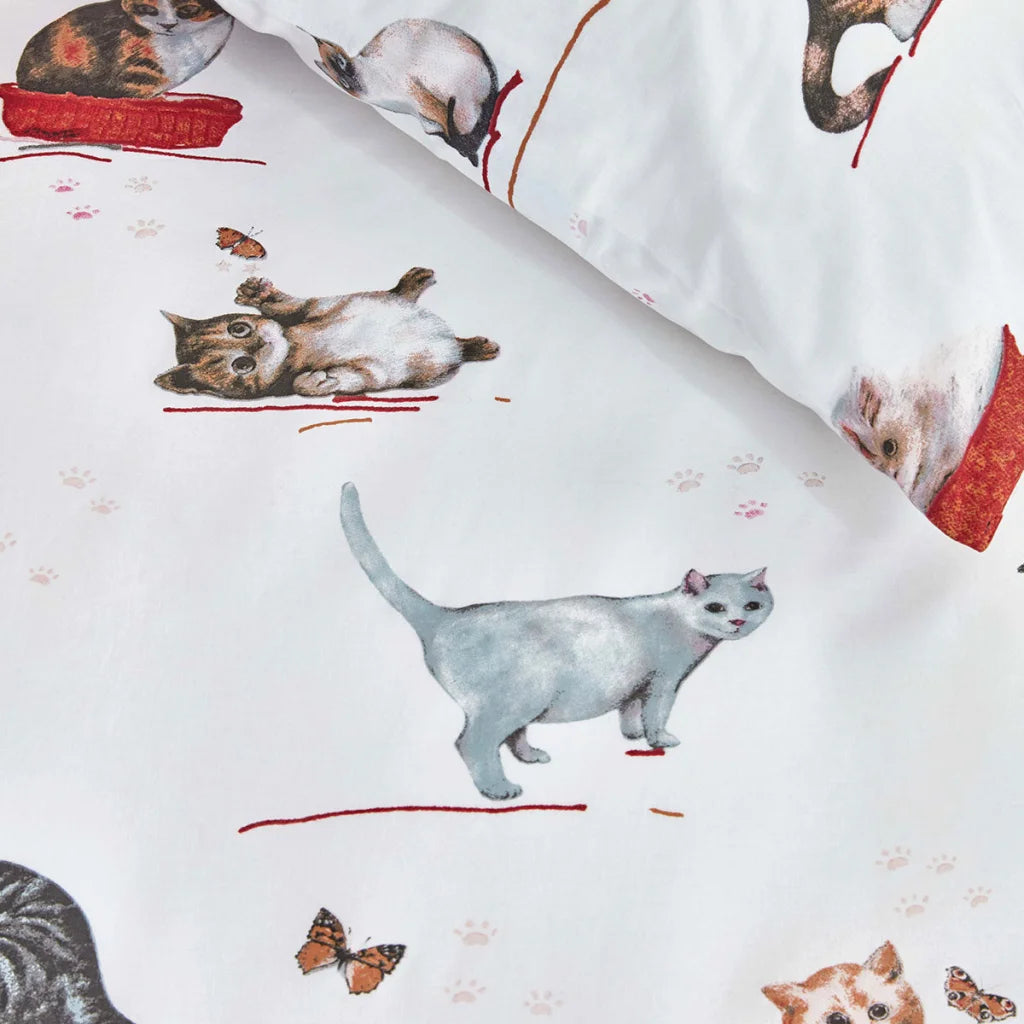 Quilt Cover Set Bedding House Cute Cats Cotton - Single