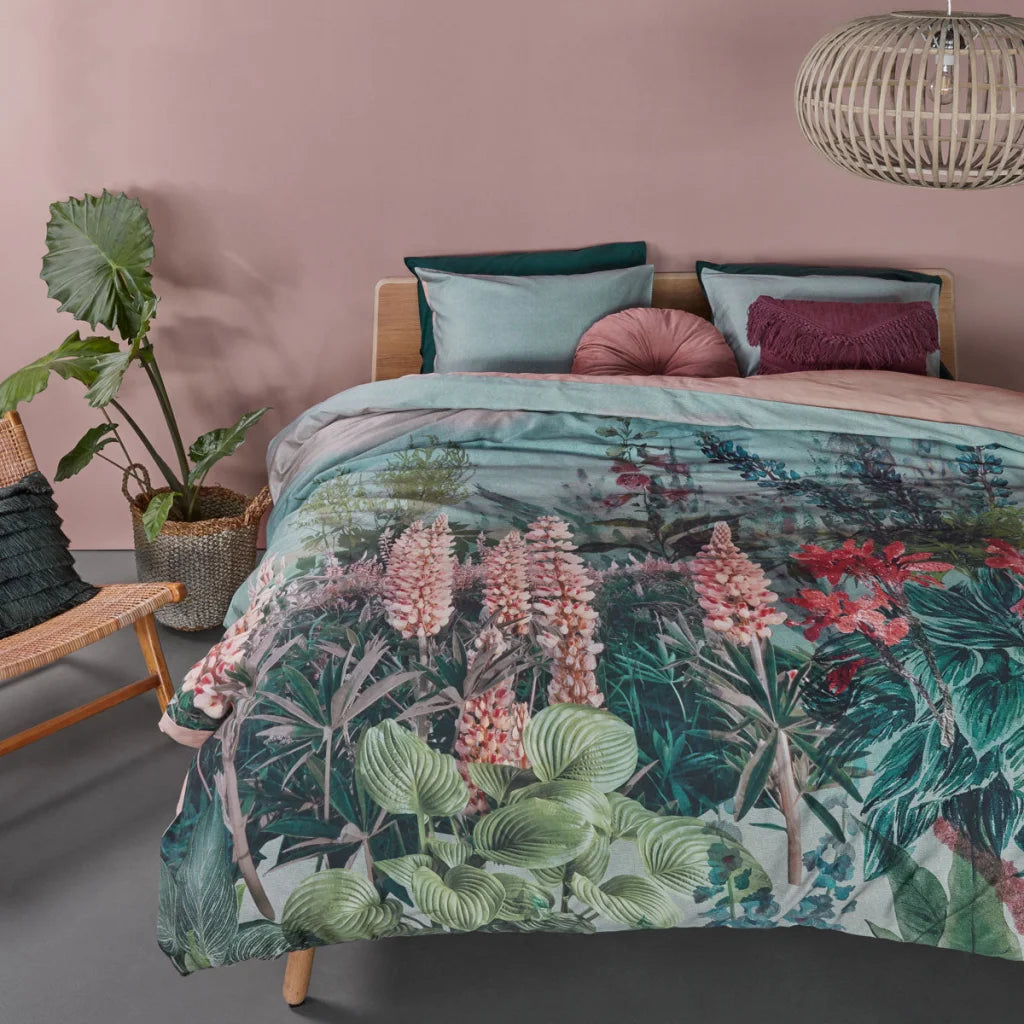 Quilt Cover Set Bedding House Lupine Green Cotton Sateen