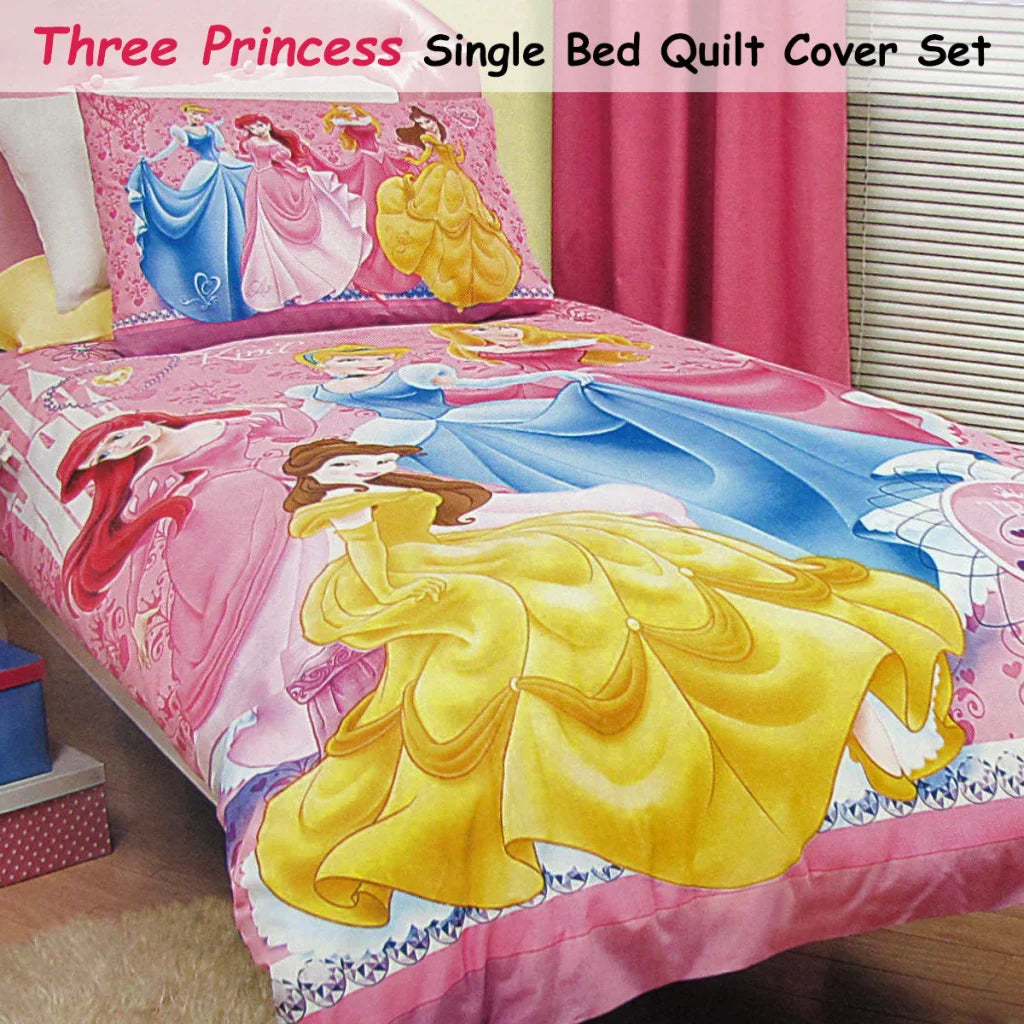 Quilt Cover Set Caprice Disney Three Princesses Licensed