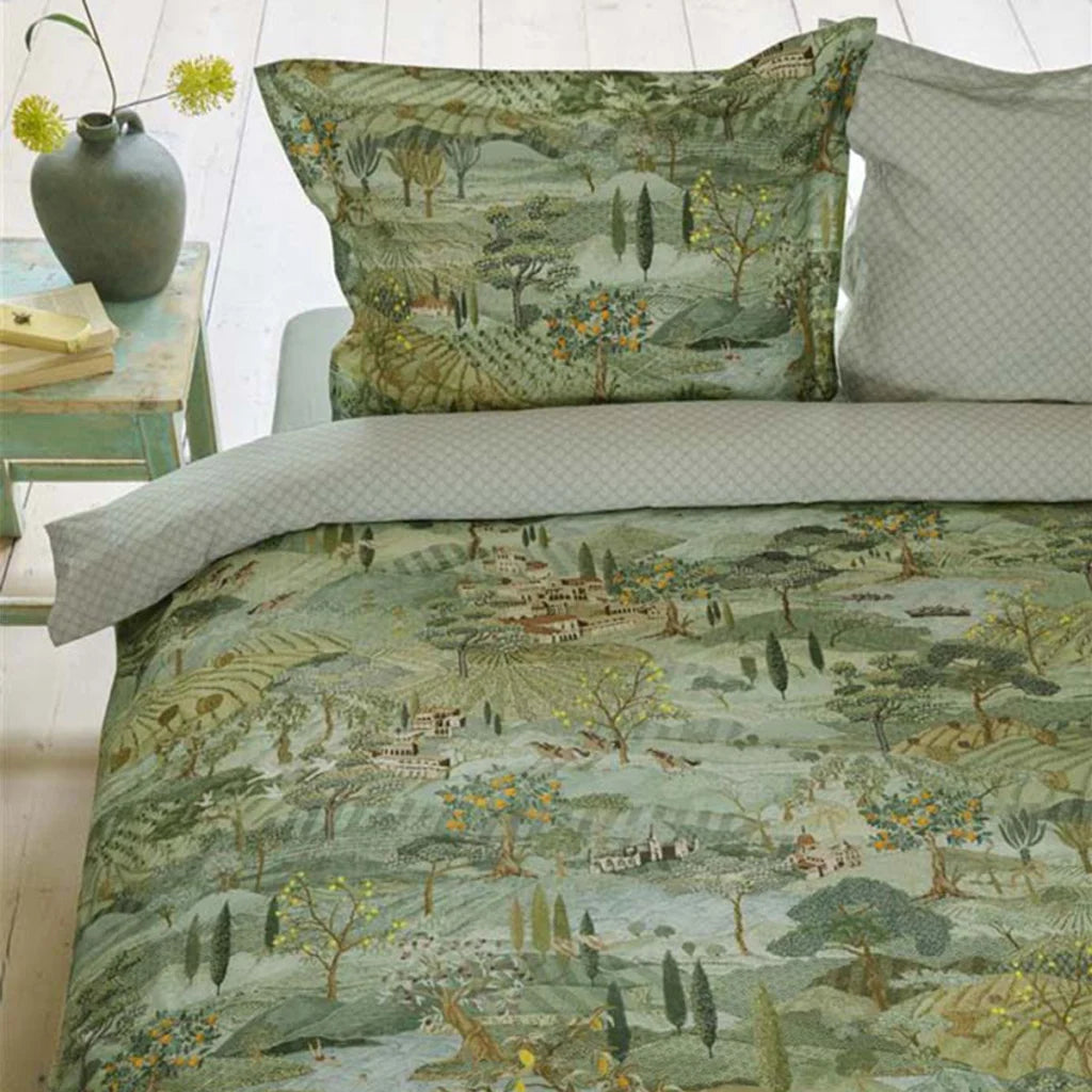 Quilt Cover Set Queen PIP Studio Toscana Green Cotton