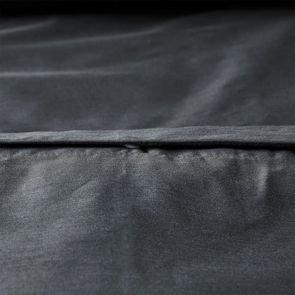 Quilt Cover Set Single 400TC Charcoal Bamboo Cotton Double