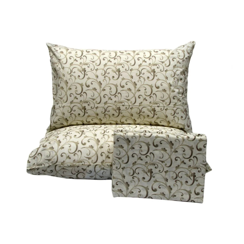 Quilt Cover Set Swirls Cream Polyester Cotton King - Home &
