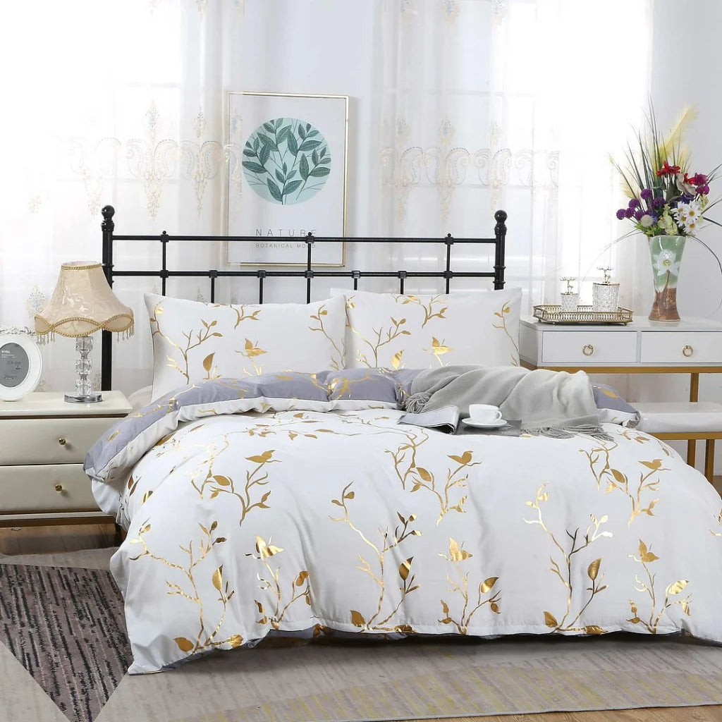 Quilt/Duvet Cover Set Reversible Design King Size White