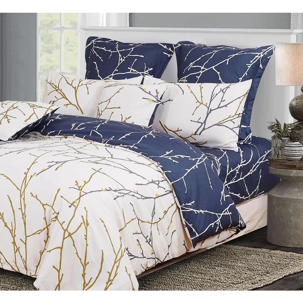 Quilt/Duvet Cover Set Tree Reversible Super King Size Bed