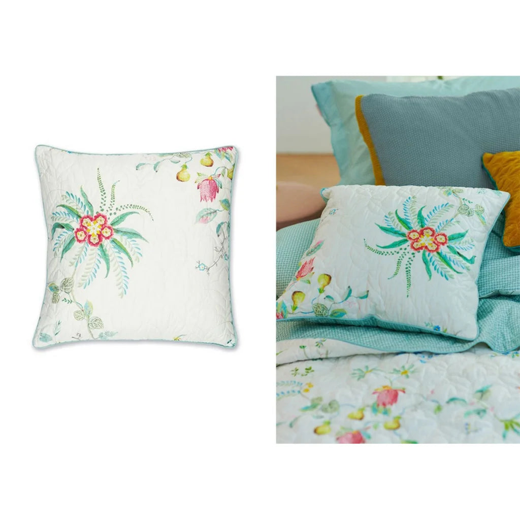Quilted Square Cushion PIP Studio Fleur Grandeur - White