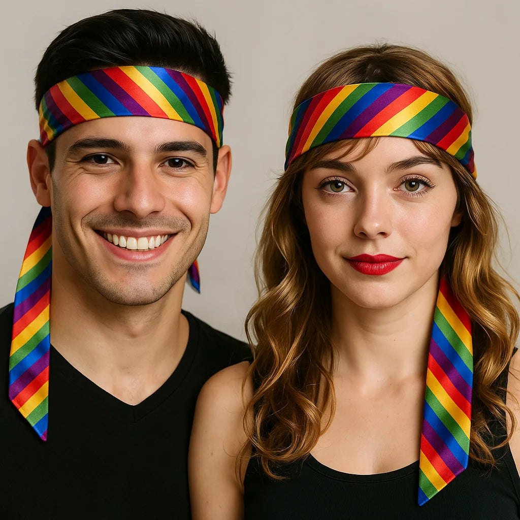 Rainbow Long Headband Band Gay Pride Scarf LBGTQ Hair Tie