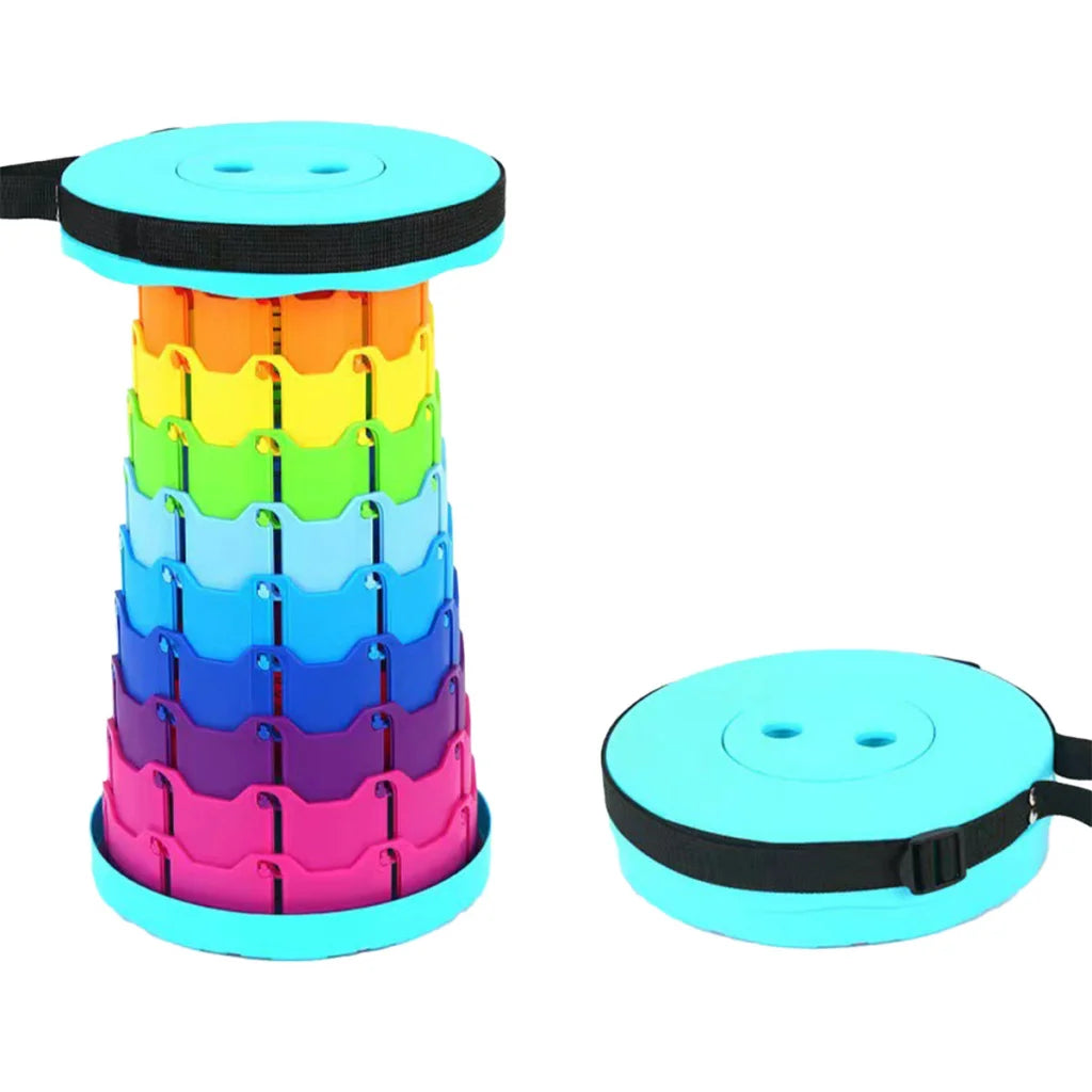 Rainbow Telescopic Folding Stool Thickened Travel Outdoor