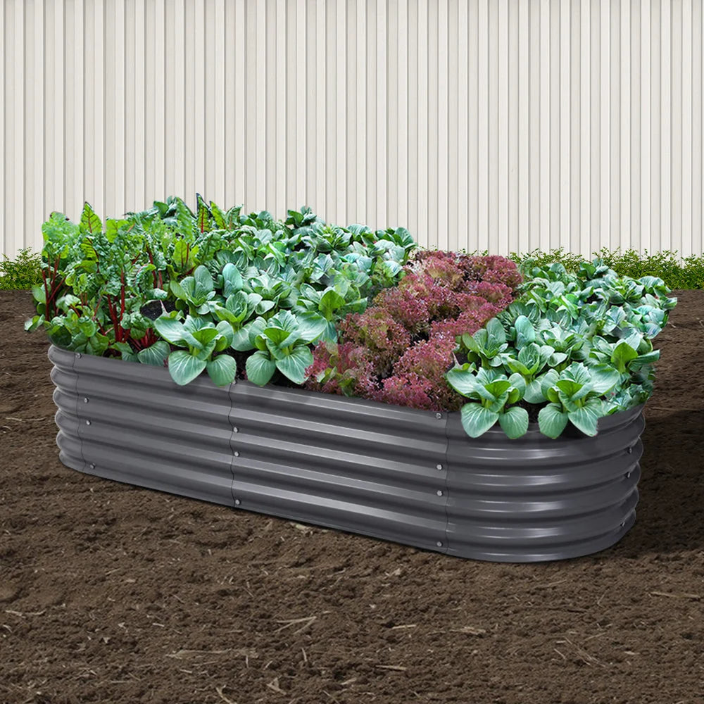 Steel 160x80x42cm raised bed galvanised with instant planter greenfingers