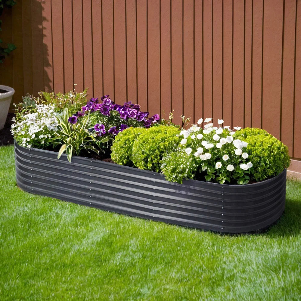 Raised Bed 240X80X42CM Galvanised Steel Instant Planter greenfingers 894