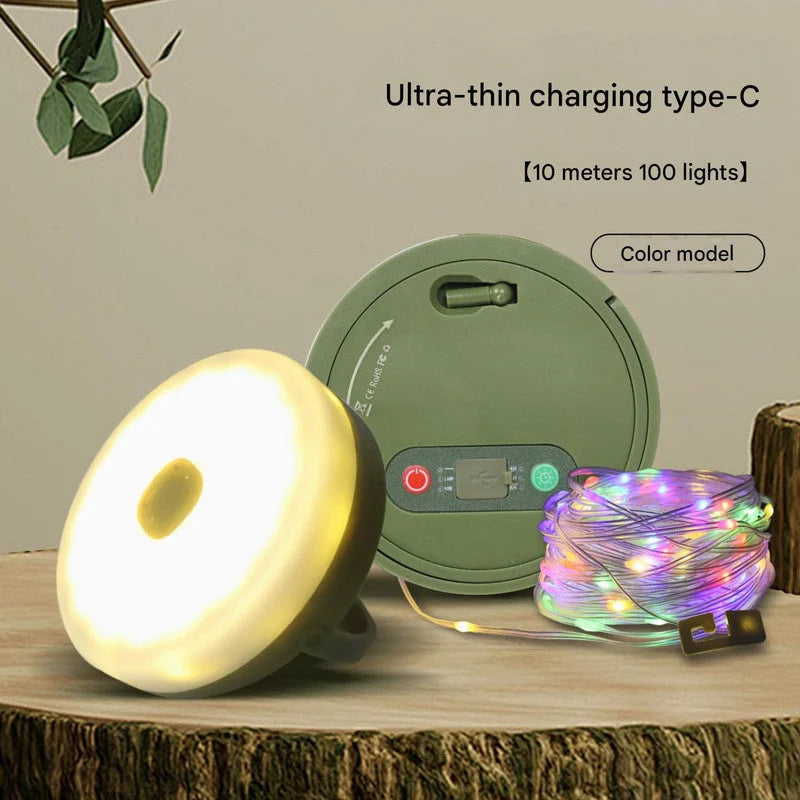 Rechargeable LED Camping Light with 10m Retractable String