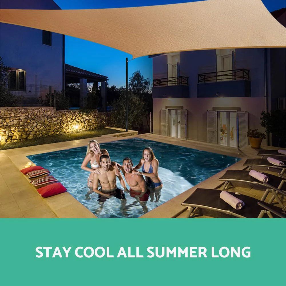 Rectangle Shade Sail 6×8m Heavy‑Duty Sand Sun Canopy