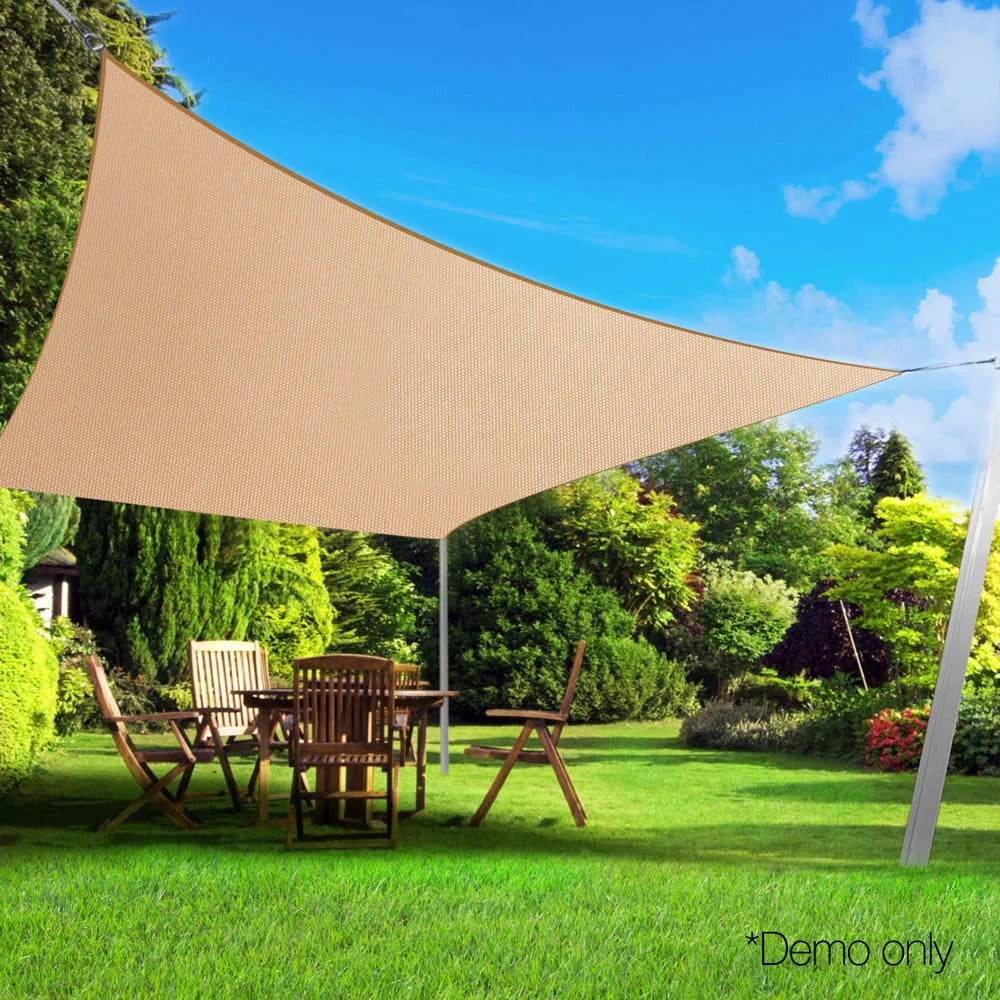 Rectangle Shade Sail Cloth 3x5m Waterproof Sand Beige