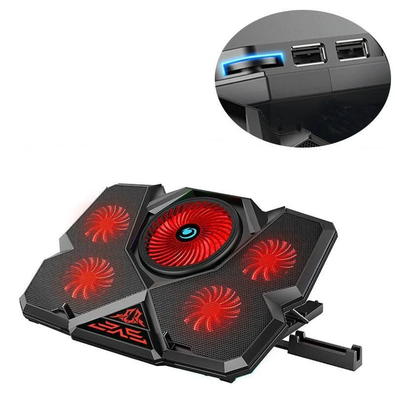 Red Gaming Laptop Cooler With 5V Speed Control-1915197647103332352