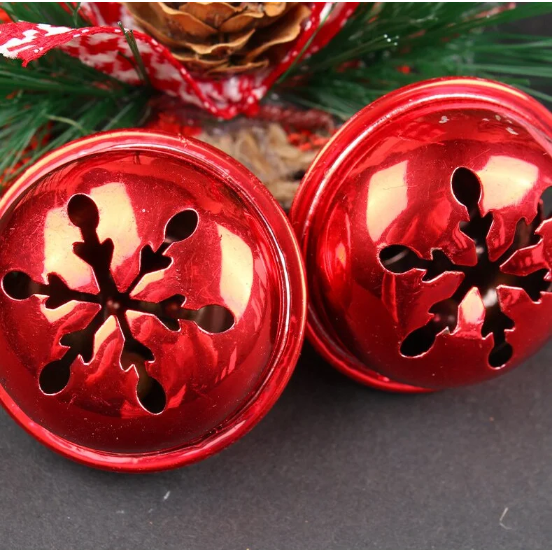 Red Star Christmas Ornament with Bells and Pinecone