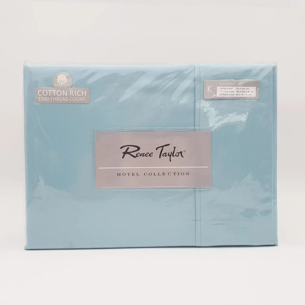 Renee Taylor 1500 Thread Count Cotton Blend Sheet Set - King Mist