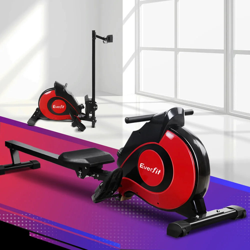 Resistance rowing exercise with boxed accessories and matching pieces
