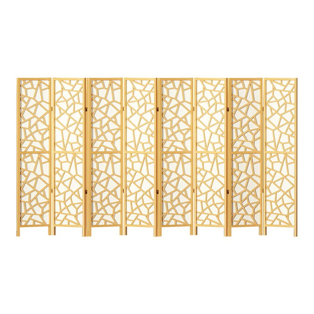 Room Divider Screen 8 Panel 325x170cm Clover - Natural