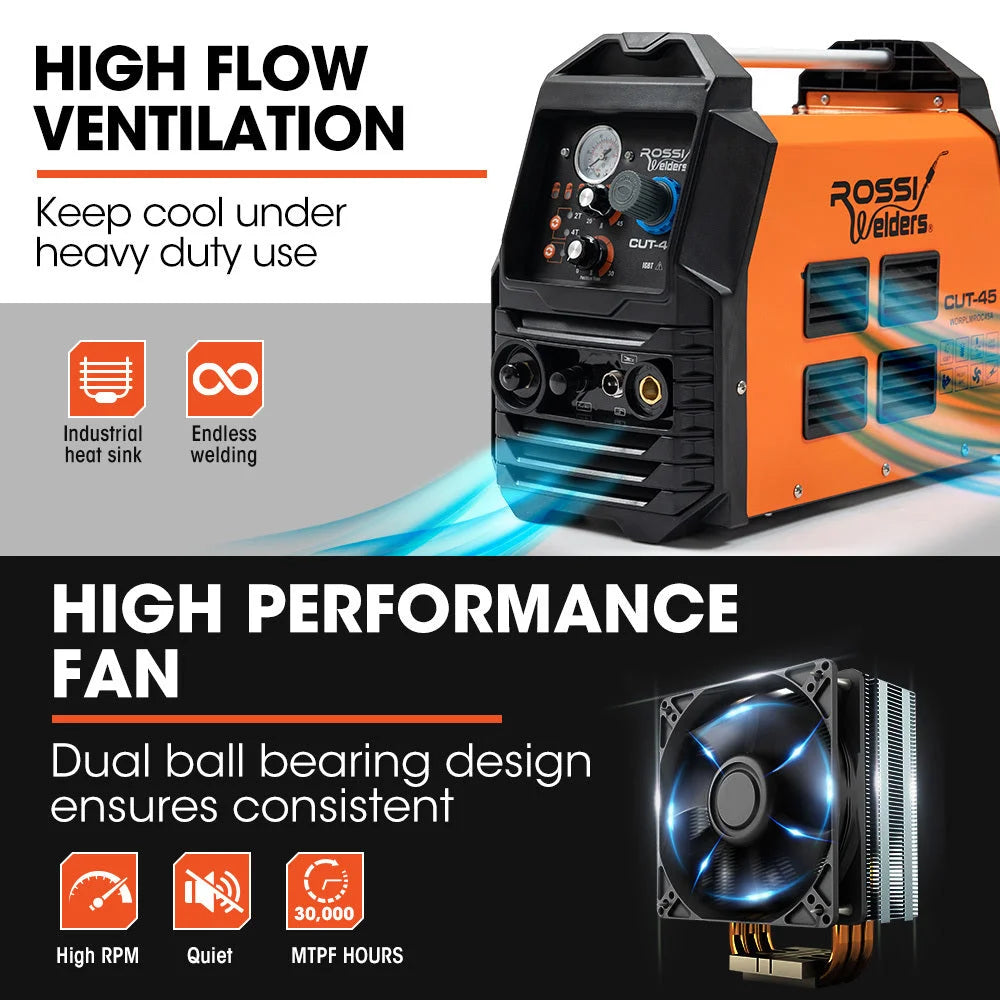 ROSSI 45A Plasma Cutter Non-Touch Pilot ARC for Easy Cuts