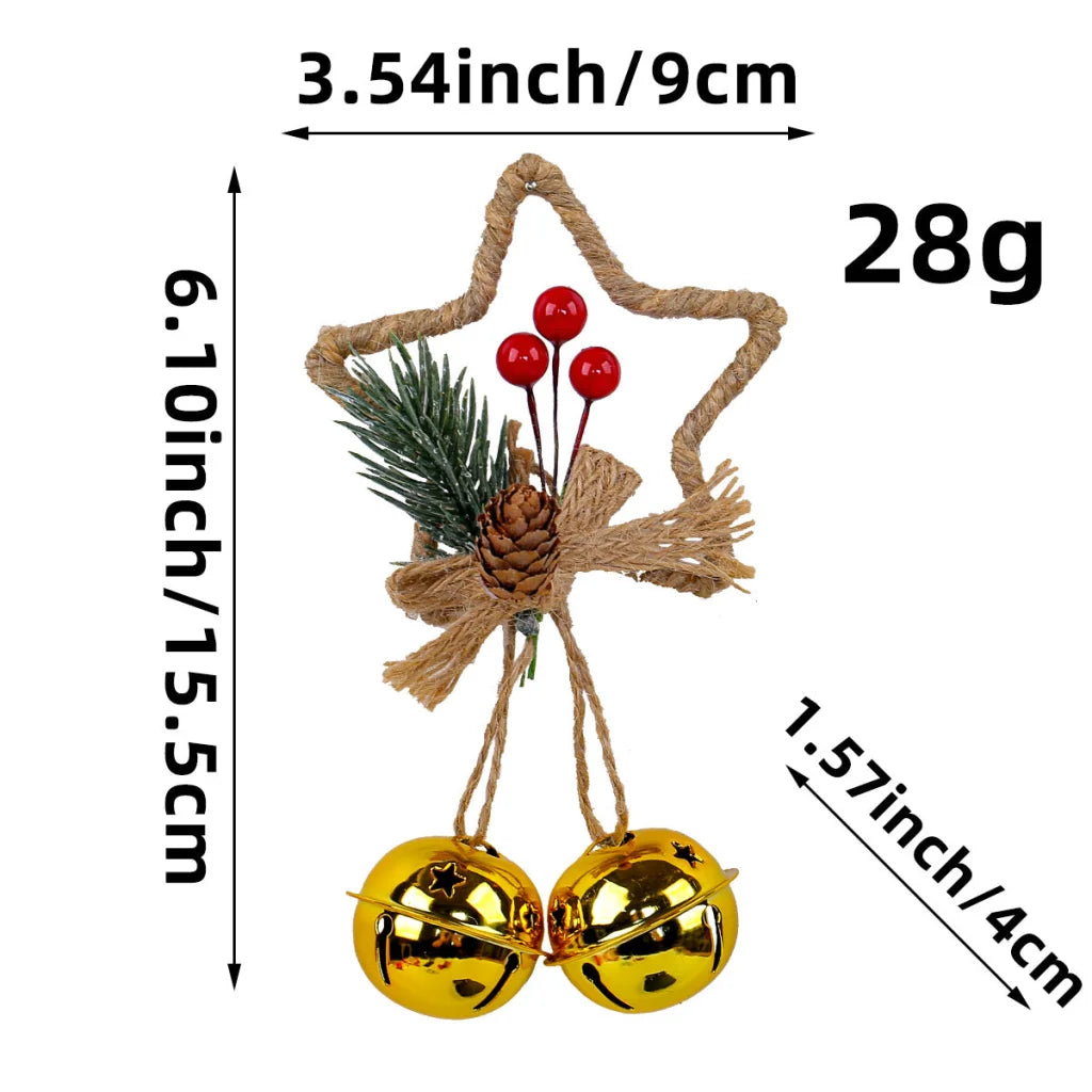 Rustic Christmas Star Ornament with Pinecone Berries