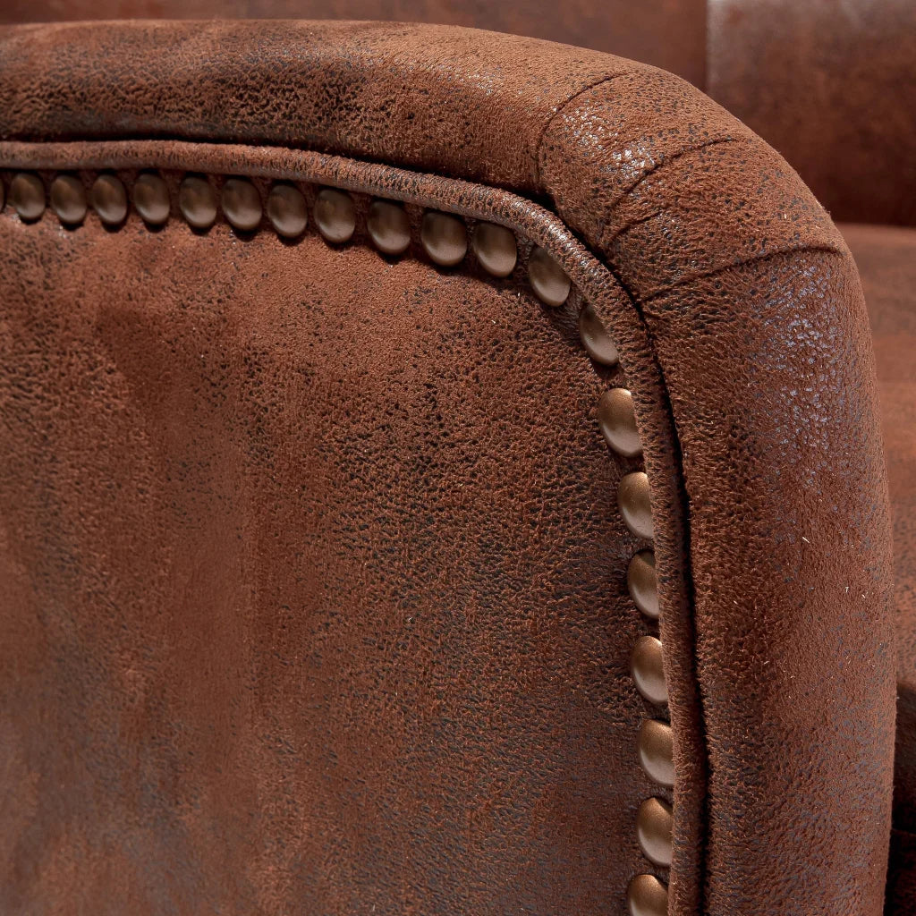 Salerno Brown Microfibre High Back Armchair - Furniture >