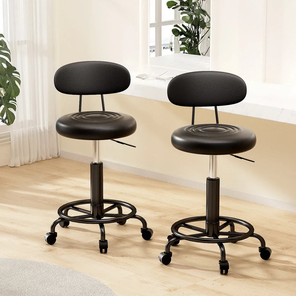 Salon Stool Swivel Backrest Chair Barber Hairdressing