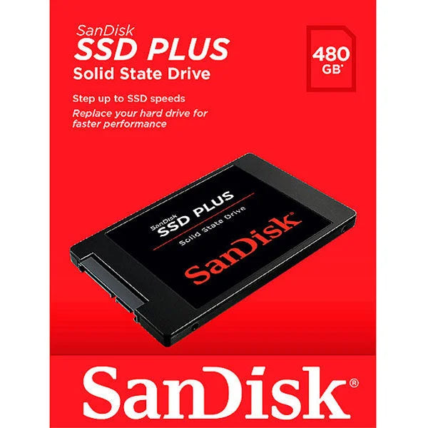 SanDisk SSD Plus 480GB 2.5 Inch SATA III SSD - SDSSDA-480G
