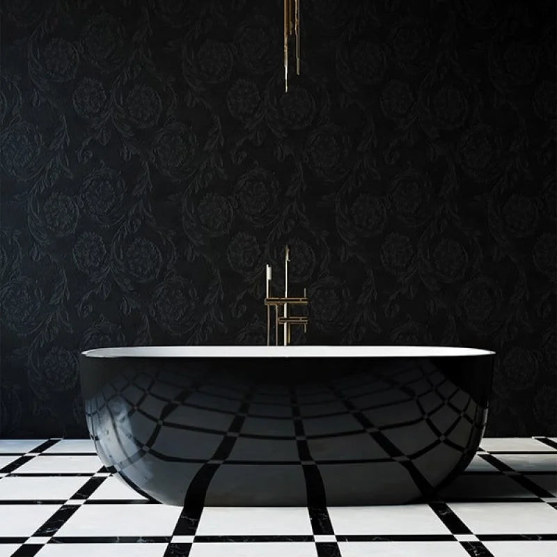 Sapphire Black Acrylic Freestanding Bath - Furniture >