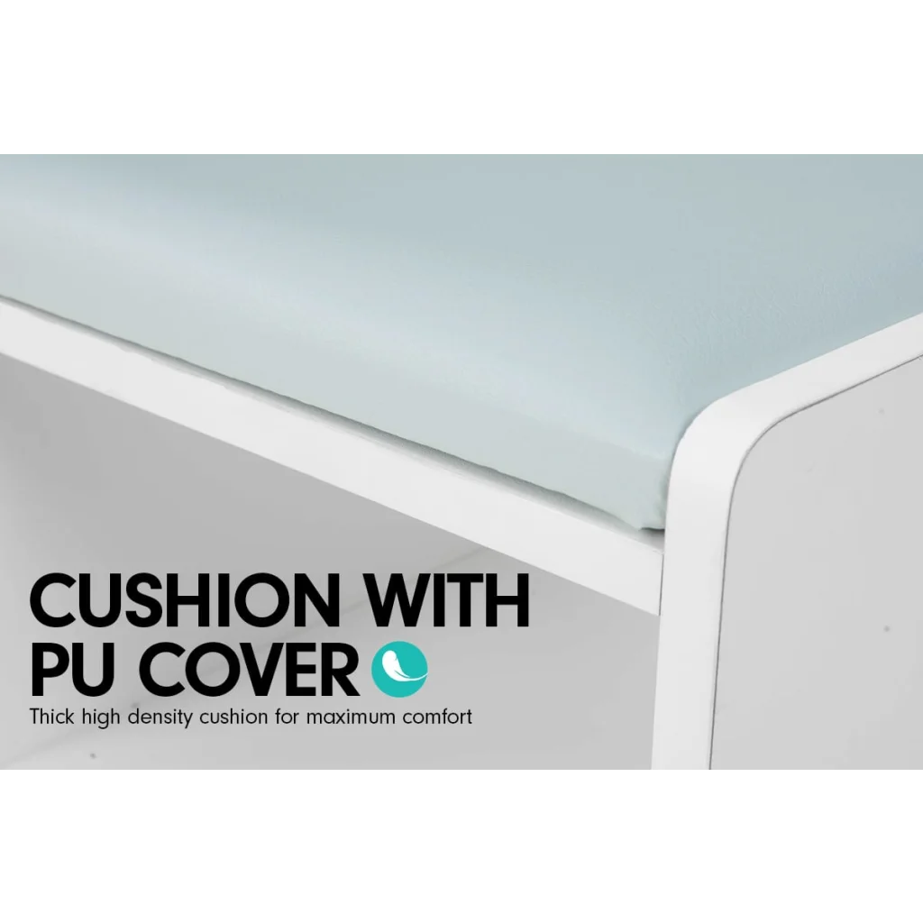 Sarantino Shoe Rack Cabinet Organiser Grey Cushion Stool