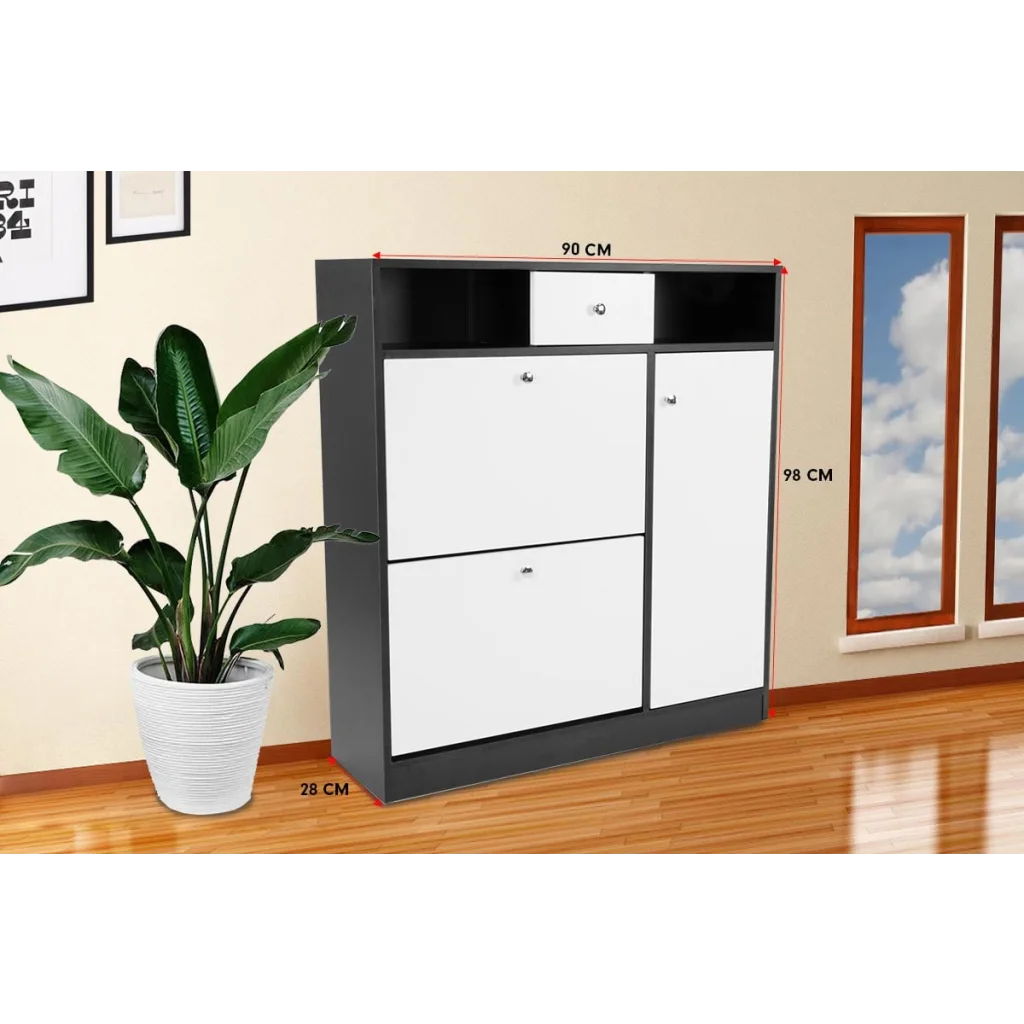 Sarantino Shoe Rack Cabinet Wooden Storage Organiser Shelf