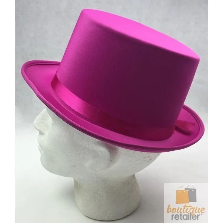 SATIN TOP HAT Costume Party Cap Fancy Dress Trilby Fedora