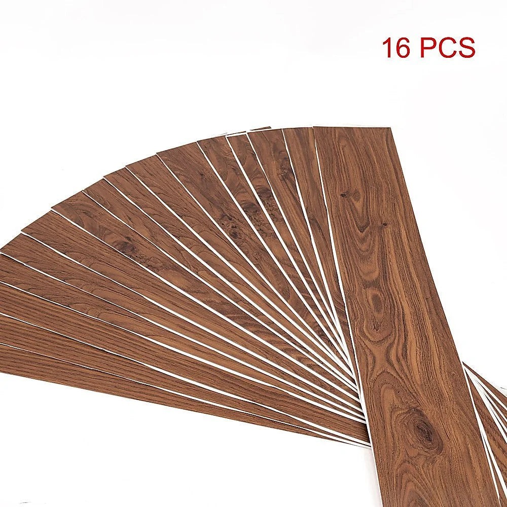 Self Adhesive Flooring Floor Tiles Teak Wood Grain 16 Pack