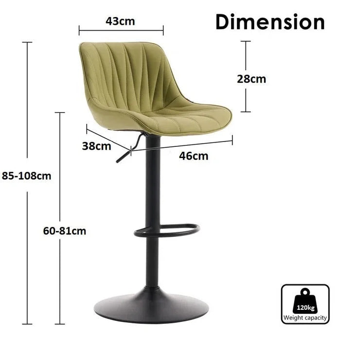 SERENITà AVO Green Modern Height Adjustable Swivel Bar