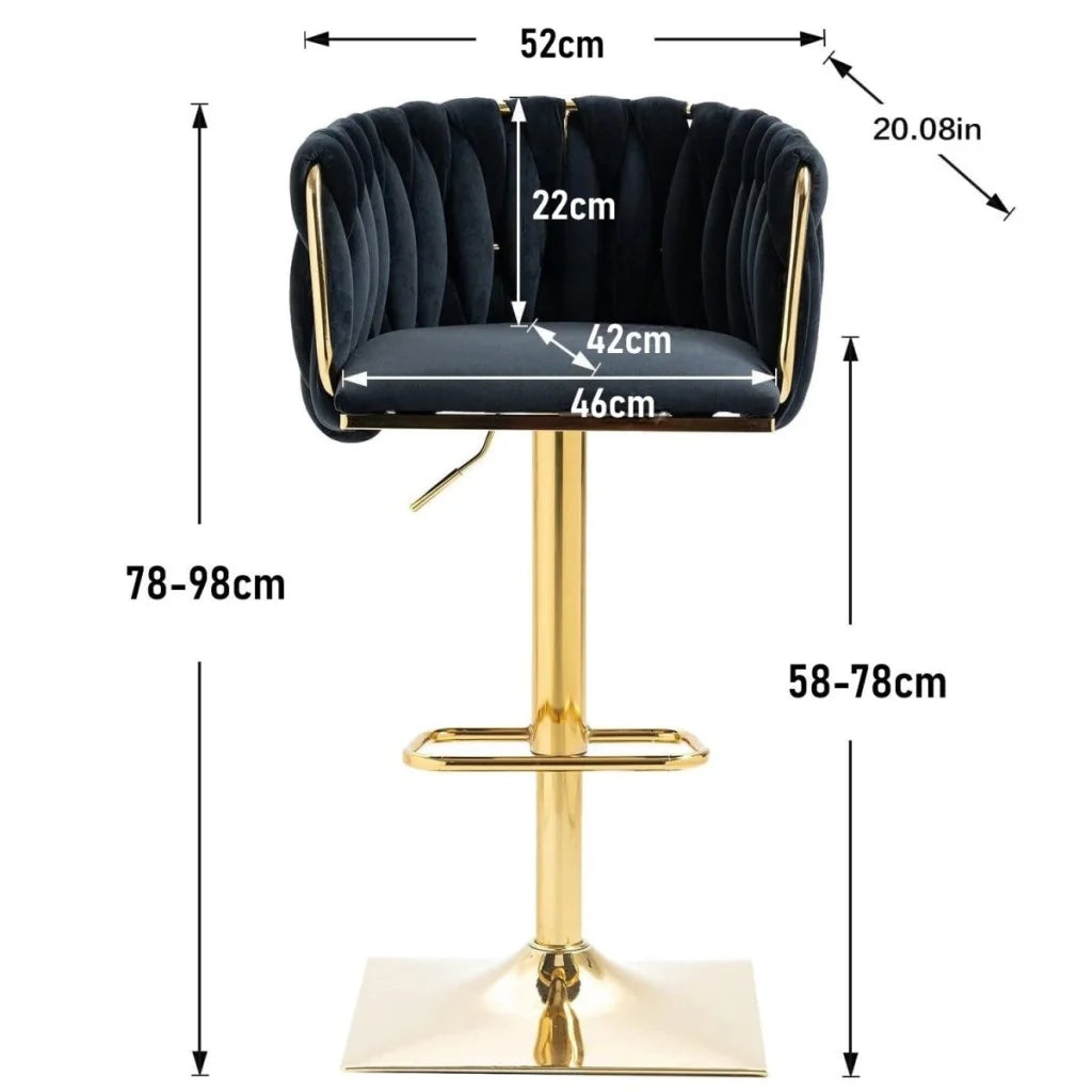 SERENITà Modern Velvet Breakfast Bar Stools Swivel