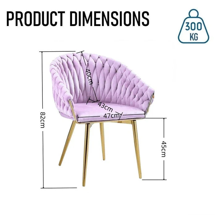 SERENITà Pink Modern Velvet Dining Chairs Upholstered