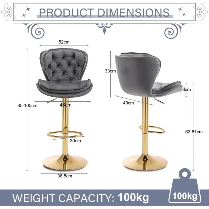 SERENITà Swivel Bar Stools Set of 2 Counter Height