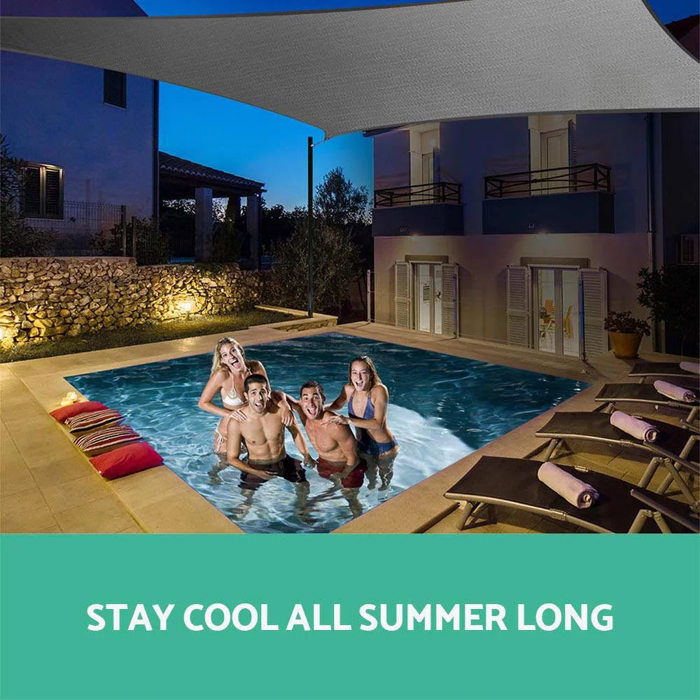 Shade Sail Cloth Rectangle 5×6m 280gsm Outdoor Canopy